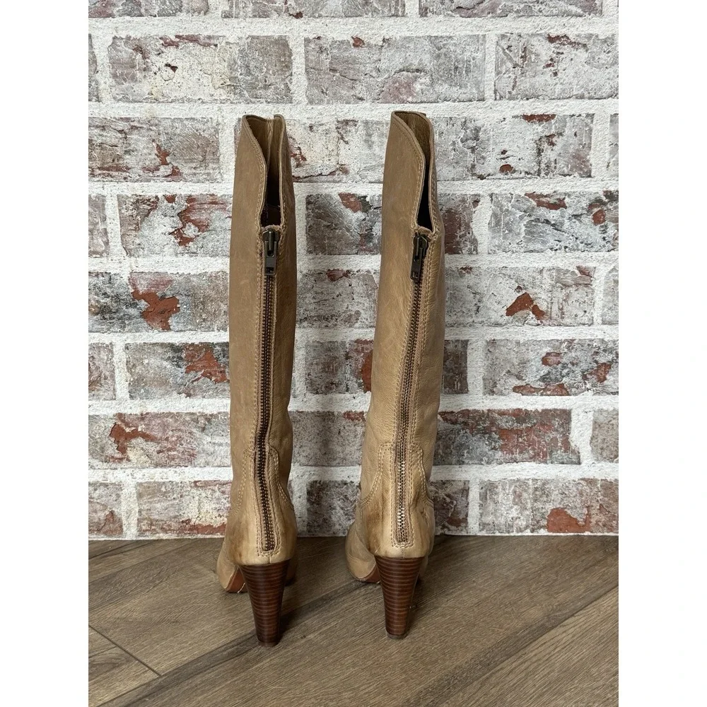 Fyre Miranda Knee High‎ Heeled Boots Size 7.5 In Camel Tan